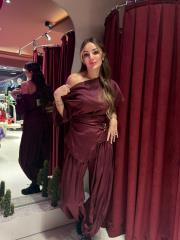 tarz saten takım bordo 3