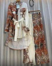 keten takım desenli ekru 4