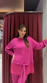 sandy şifon takım pembe 2