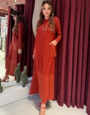 büyük cepli elbise tarçın