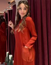 büyük cepli elbise tarçın 2