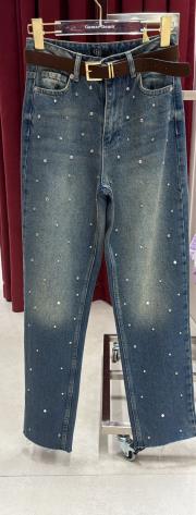 kemerli kot pantolon lacivert