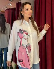 panter gömlek beyaz