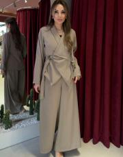 kemer detay takım bej