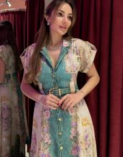 kısa kollu ithal elbise yeşil 2