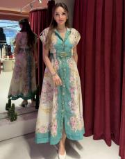 kısa kollu ithal elbise yeşil 3