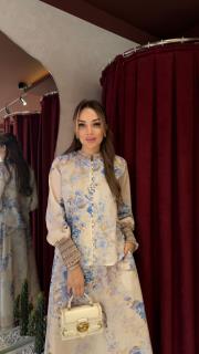 desenli etekli ithal takım mavi 3