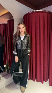 dantel fermuar takım siyah