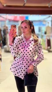 puantiye gömlek beyaz