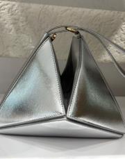 parlak geometri çanta gümüş
