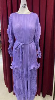 alt püskül  ithal elbise mor