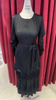 alt püskül  ithal elbise siyah