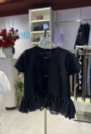 gül düğme ithal üst siyah