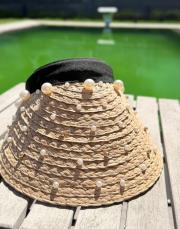 incili hasır şapka bej 2