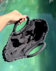 büyük hasır çanta siyah 2