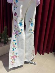 çiçek nakışlı jean pantolon beyaz 5