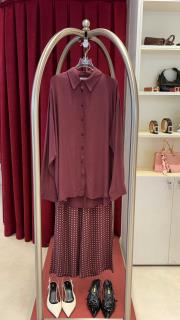pantolon puantiye takım bordo