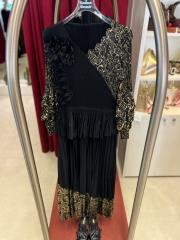 desenli ithal elbise gold siyah 2