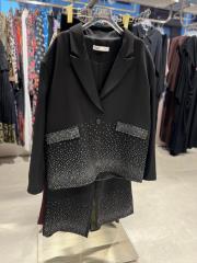 taşlı oversize takım siyah 2