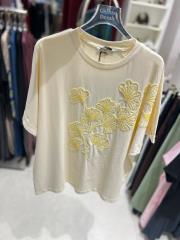 boncuklu tshirt sarı 2