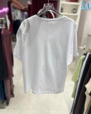 gül detaylı tshirt beyaz 3