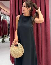 basic elbise siyah 4