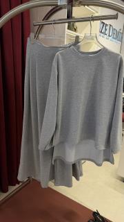 basic pantolonlu 2 li takım gri