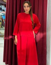 basic pantolonlu 2 li takım kırmızı