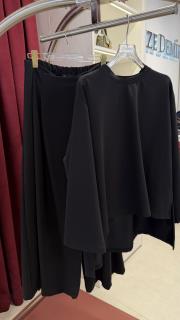 basic pantolonlu 2 li takım siyah