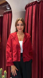 kısa trenç bordo 2