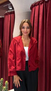 kısa trenç bordo 3