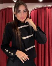 gabardin ceket siyah
