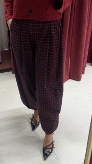ekose pantolon bordo lacivert