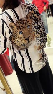 leopar desenli gömlek leopar siyah 4