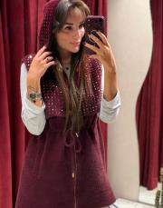 pullu yelek bordo