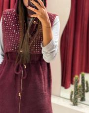 pullu yelek bordo 3