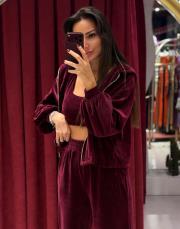 3 lü kadife takım bordo 2
