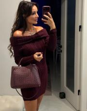 triko mini elbise bordo 2