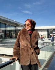 belden bağlamalı kürk kahve 2