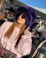 kova şapka mor siyah