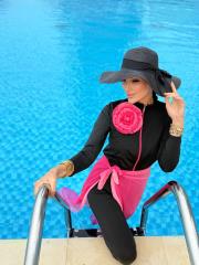 fermuarlı tesettür mayo fuşya 4