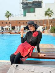 fermuarlı tesettür mayo bordo 3