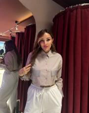 cep taş detaylı kısa  gömlek bej 2