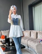 bustiyerli gömlek beyaz 2