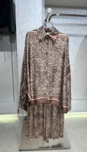 zebra desen takım kahve