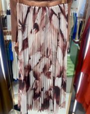 gül detaylı ithal etek  takım  kahve ekru 2