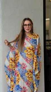 yarasa kol elbise mavi 2