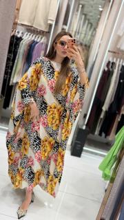 yarasa kol elbise sarı 3