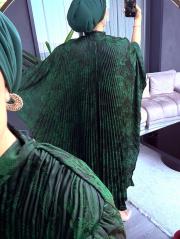 pelerin elbise siyah yeşil 2