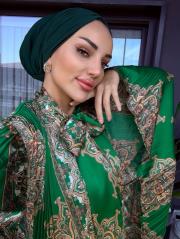 pelerin elbise yeşil